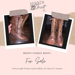Brown combat boots